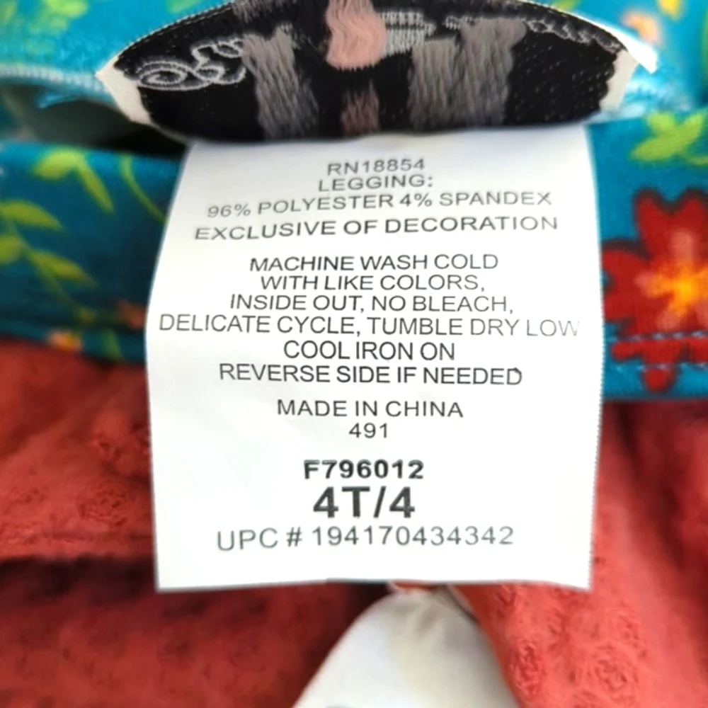 Rare Editions Toddler Girls Thermal Ruffle Floral Top & Leggings Set Size 4T